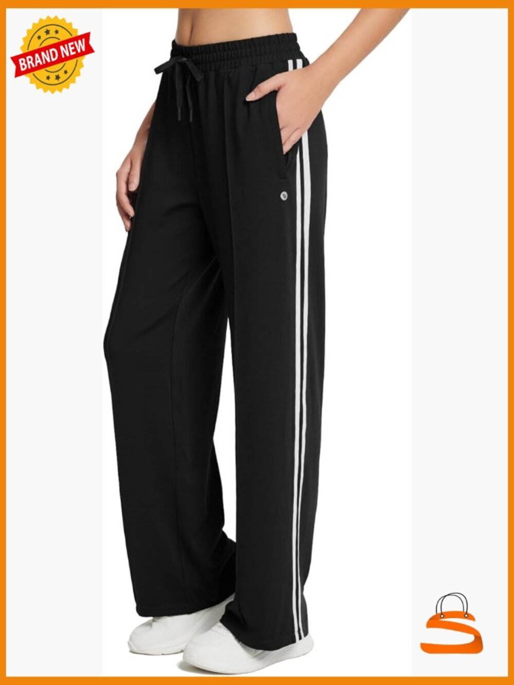 Track Pants Athletic Running Sweatpants Straight Leg Zipper Pockets Loose Fit